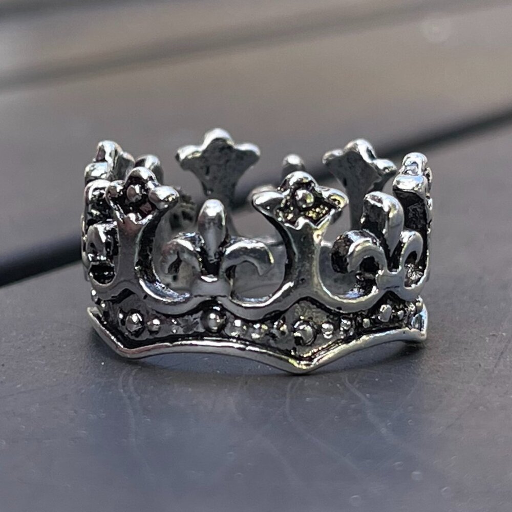 adjustable Crown Sterling Silver Ring